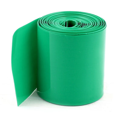 Harfington Uxcell 16Ft 5Meters Long 50mm Flat Width Dark Green PVC Heat Shrinkable Tubing Heatshrink Wrap Cover for Double 18650 Battery