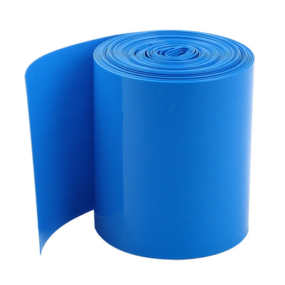 Harfington Uxcell 5Meters 50mm Width PVC Heat Shrink Wrap Tube Blue for 2 x 18650 Battery