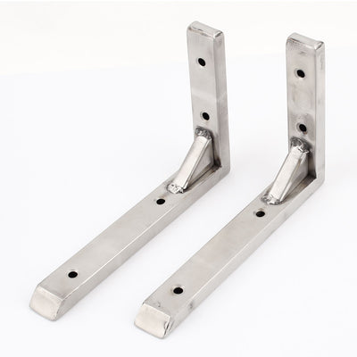 Harfington Uxcell 2 Pcs Stainless Steel L Shaped Angle Bracket Corner Brace Supports 150mm x 100mm