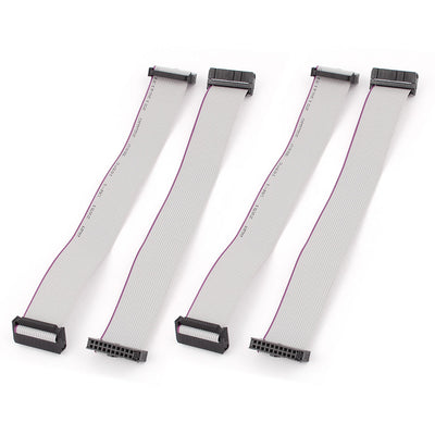 Harfington Uxcell 4pcs IDC 20-Pin Hard Drive Data Flat Ribbon Cable Extension Wire Female Connector 20cm Long for Motherboard