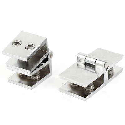 Harfington Uxcell 5mm Thickness Glass To Glass Hinge 180 Degree Adjustable Swing Cabinet Showcase Clamp 2 Pcs