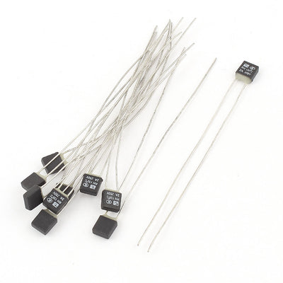 Harfington Uxcell 10Pcs New RH 130C Double Lead Temperature Control Fusing Thermal Fuse 250V 2A Black