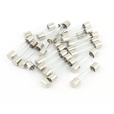 Harfington Uxcell 20Pcs 6x30mm Quick Blow Fast Acting Cartridge Glass Tube Fuses 25A 250V