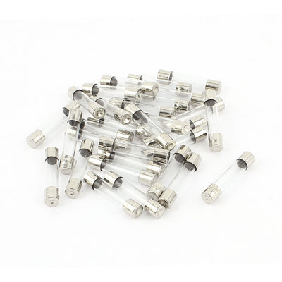 Harfington Uxcell 30pcs 6x30mm Quick Blow Fast Acting Low Breaking Capacity Cylindrical Glass Tube Fuse 2A 250V