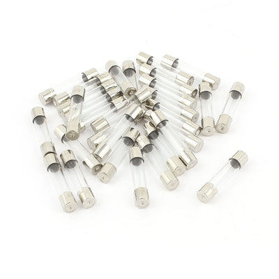 Harfington Uxcell 30pcs 6 x 30mm Quick Blow Fast Acting Low Breaking Capacity Glass Tube Fuse 5A 250V