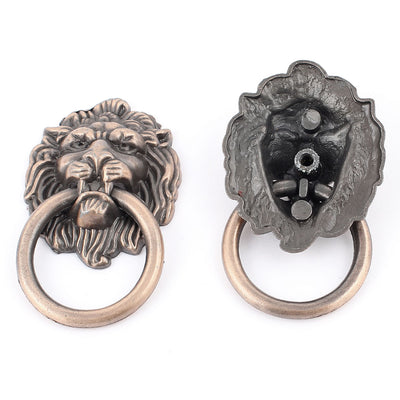 Harfington Uxcell 2pcs Vintage Style Cupboard Cabinet Drawer Door Drop Lion Ring Pull Knobs Handle