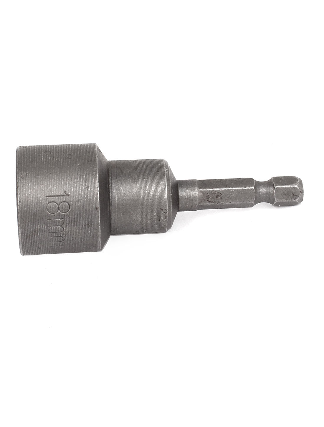 uxcell Uxcell 1/4" Shank 18mm Hex Socket Magnetic Nut Driver Bit Adapter Gray
