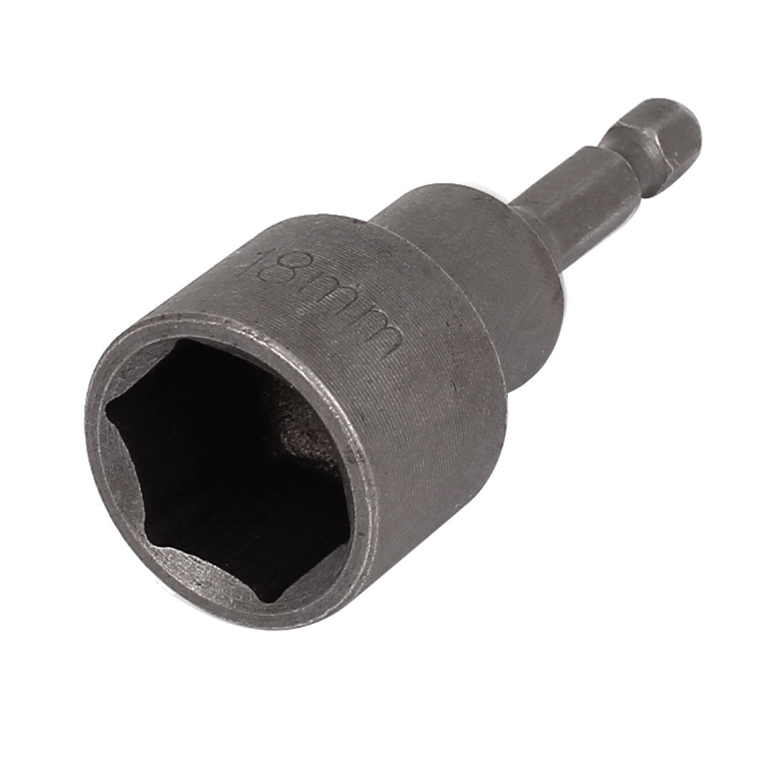 uxcell Uxcell 1/4" Shank 18mm Hex Socket Magnetic Nut Driver Bit Adapter Gray