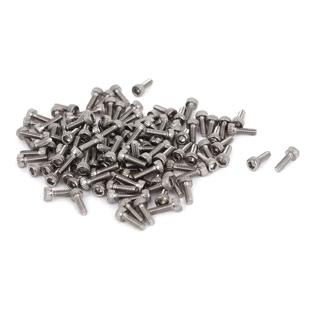 uxcell Uxcell 100pcs 6mm Long M1.6x5mm Stainless Steel Hex Socket Head Cap Screws 0.35mm Pitch