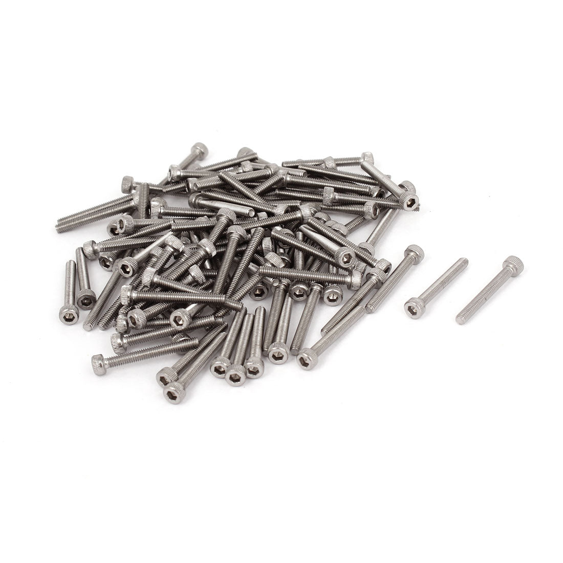 uxcell Uxcell M2.5x20mm 0.45mm Pitch Stainless Steel Bolts Hex Socket Cap Head Screws 100pcs