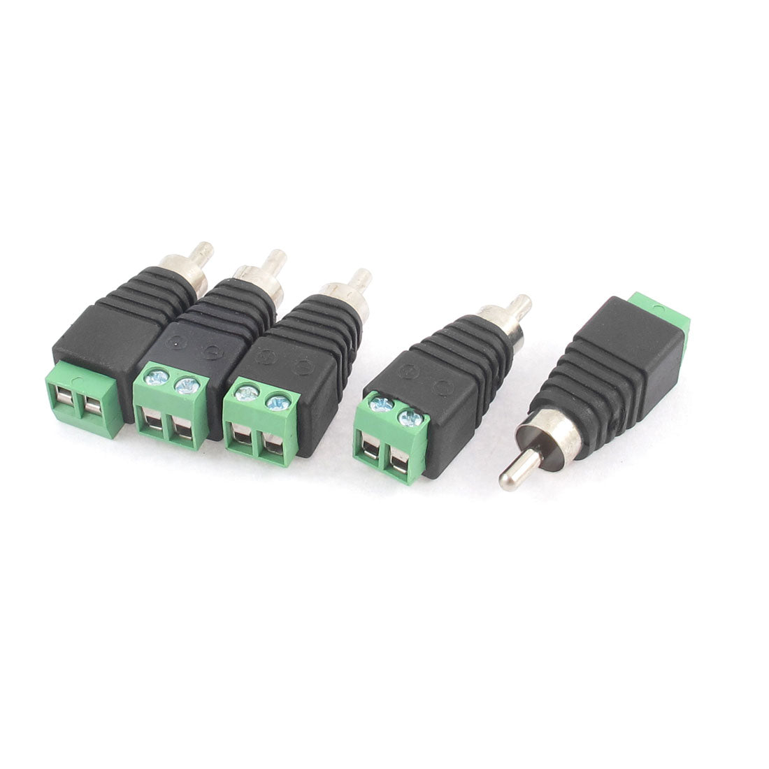 uxcell Uxcell UTP Cat5 Cat6 Cable to AV Phono RCA Male Jack Adapter for CCTV 5pcs