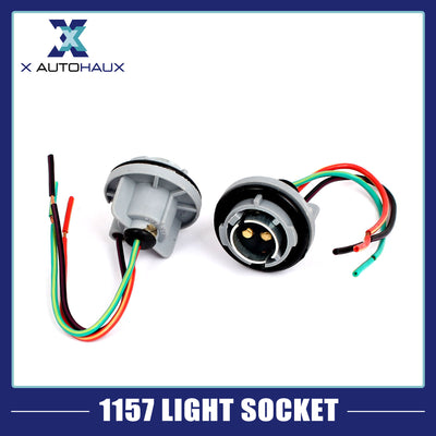Harfington Uxcell 2 Pcs 1157 Lamp Light Socket Harness Wire for Car