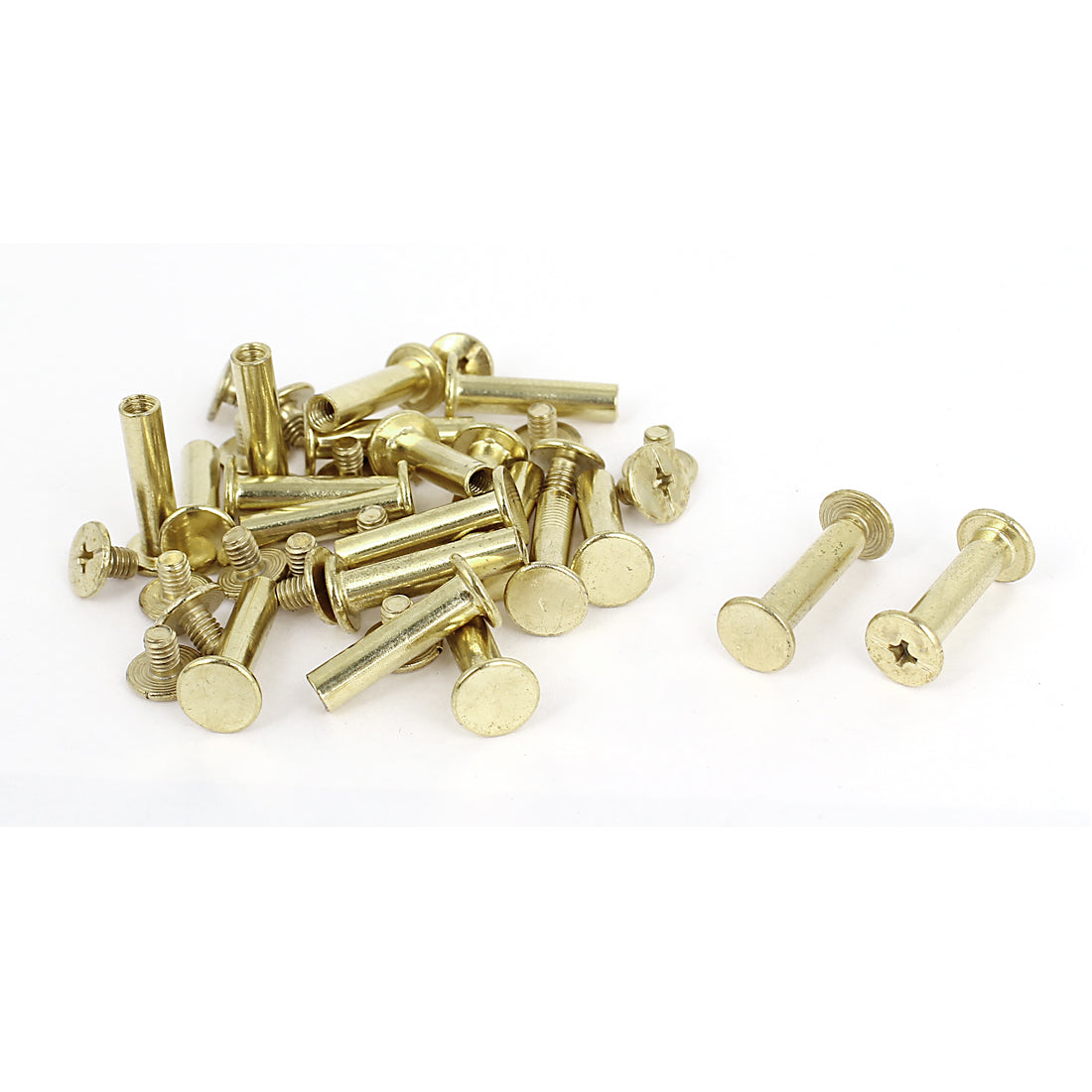 uxcell Uxcell Brass Plated 5x20mm Binding Chicago Screw Post 20pcs for Leather Scrapbook