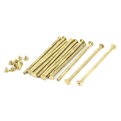 Harfington Uxcell Brass Plated 5x100mm Binding Chicago Screw Post 12pcs for Albums Scrapbook