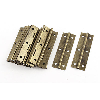 Harfington Uxcell 20 Pcs Brown Tone Rotatable Screw Mounted Door Hinges Hardware  60 x 20mm