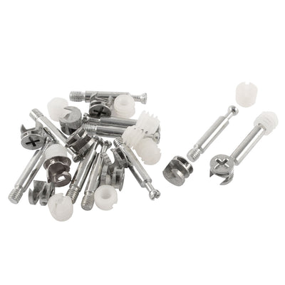Harfington Uxcell 10 Sets Connector Furniture Side Cam Fittings + Dowel + Pre-inserted Nut