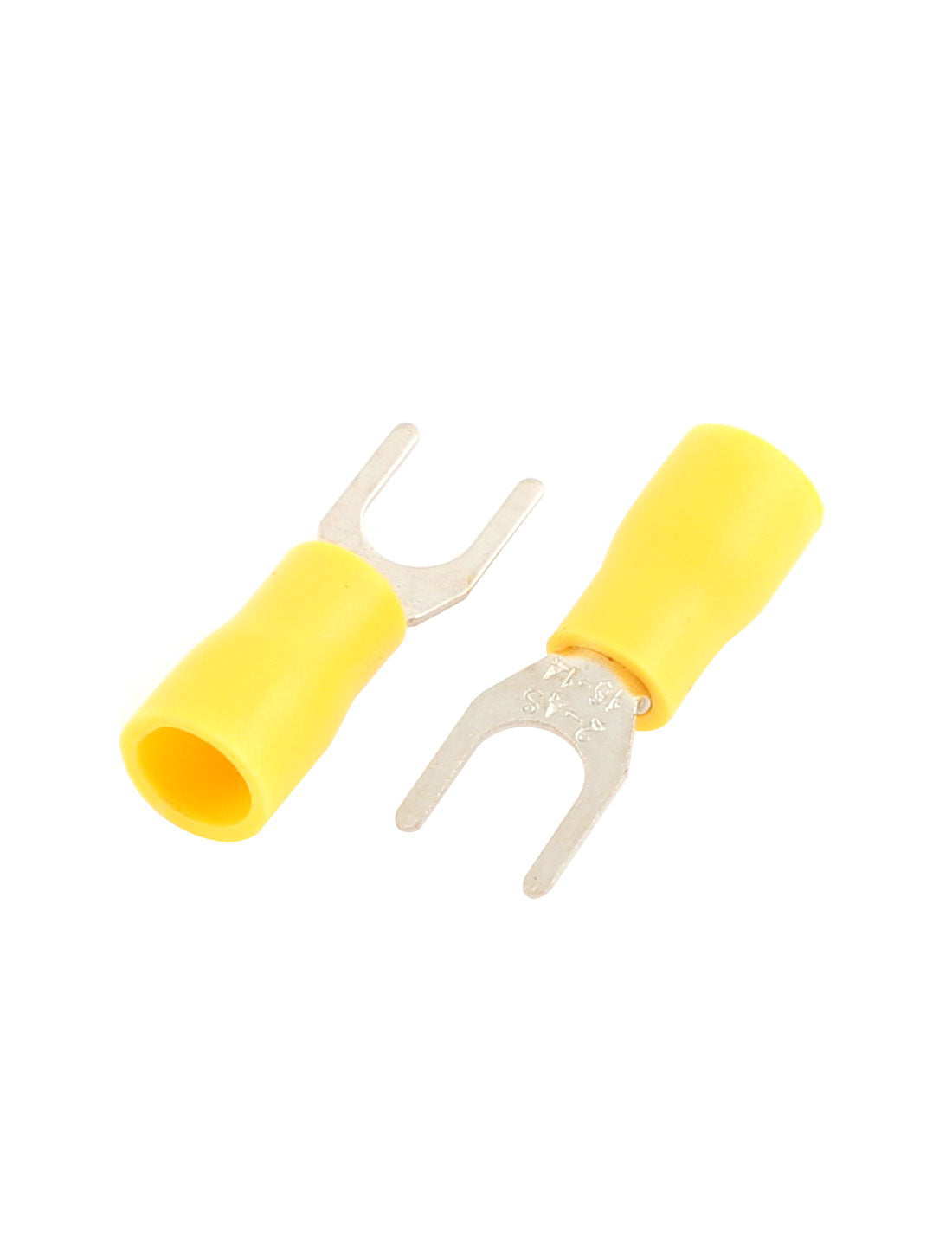 uxcell Uxcell 135Pcs SV2-4 Fork Type Yellow Insulated Spade Cable Terminals 16-14AWG