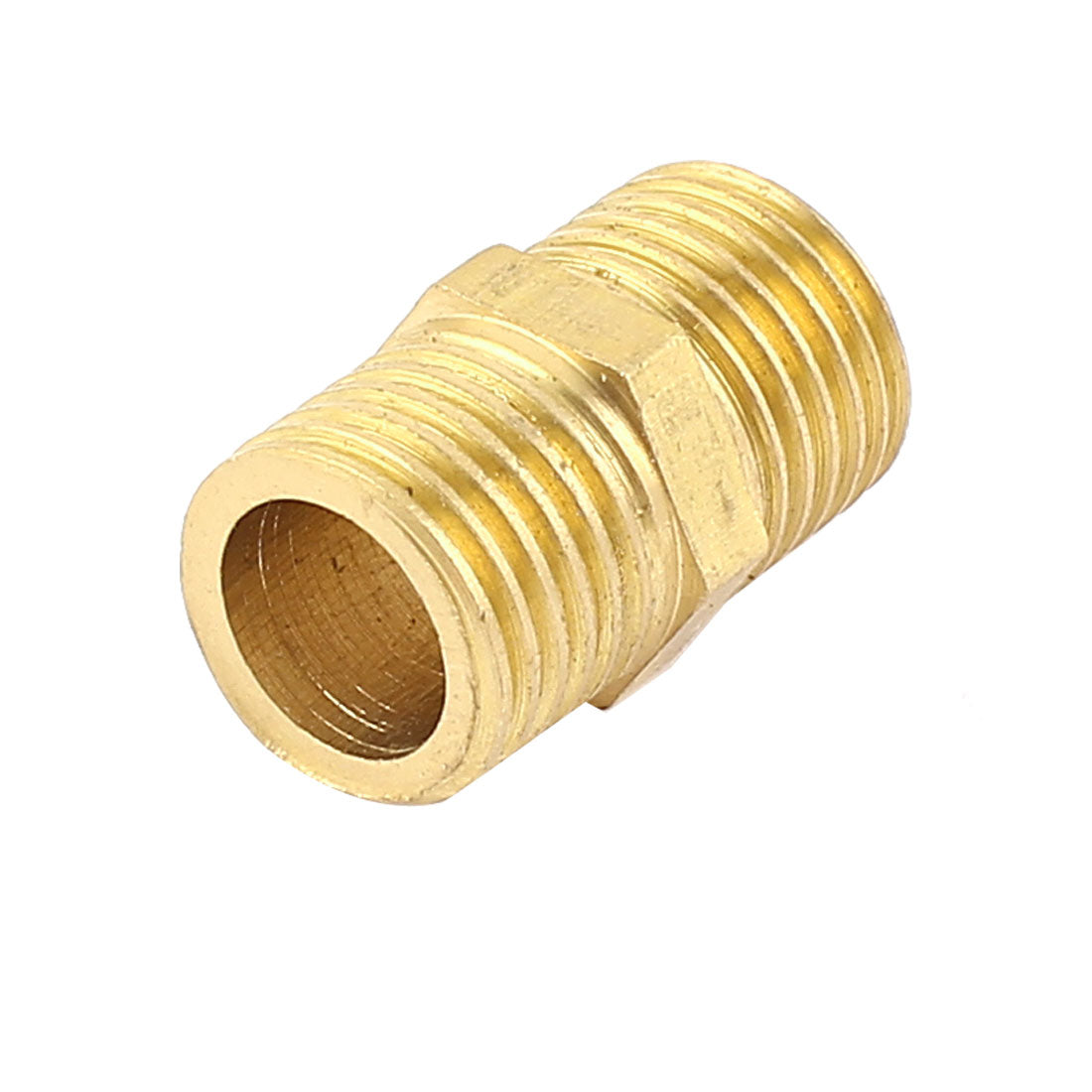 uxcell Uxcell 22mm Length G 1/4" to G 1/4" Male Thread Equal Hex Nipple Connector Fitting
