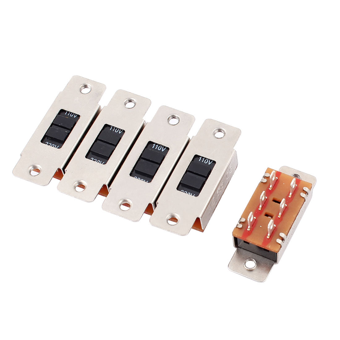 uxcell Uxcell 5 Pcs 2 Position DPDT 6 Pin AC 3A/1.5A 125V/250V Mini Slide Switch