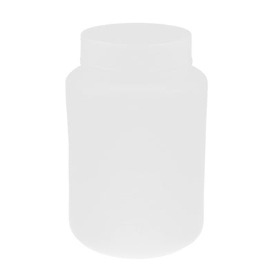 Harfington Uxcell Lab Screw Lid White Plastic Wide Mouth Graduated Chemicals Storage Container Reagent Bottle 500mL