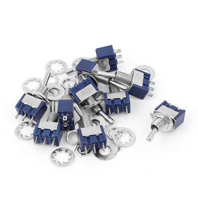 Harfington Uxcell 10 Pcs 3 Pin SPDT ON-ON 2 Positions Mini Toggle Switch AC 6A/125V