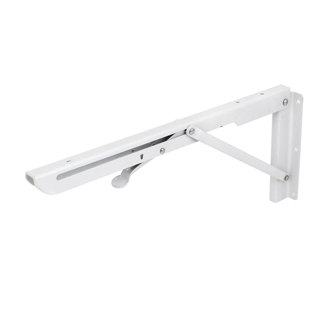 uxcell Uxcell 2 Pcs 14" Metal Release Catch Support Bench Table Folding Shelf Bracket White