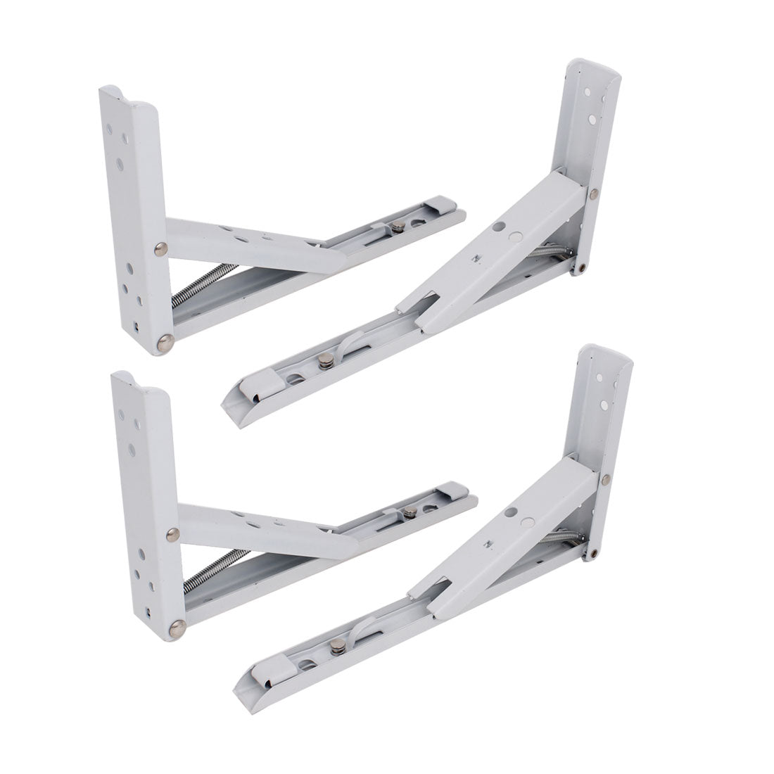 uxcell Uxcell 4 Pcs 25cm 10" Long Spring Loaded Right Angle Folding Shelf Bracket Support