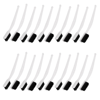 Harfington Uxcell 18cm Long Handheld Plastic Handle Nylon Cleaning Brush Black White 20 Pcs