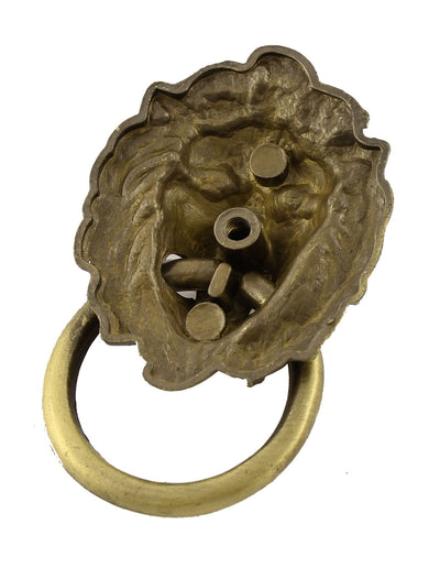 Harfington Uxcell 2 Pcs Bronze Tone Lion Head Antique Style Drawer Ring Pull Handle Knob