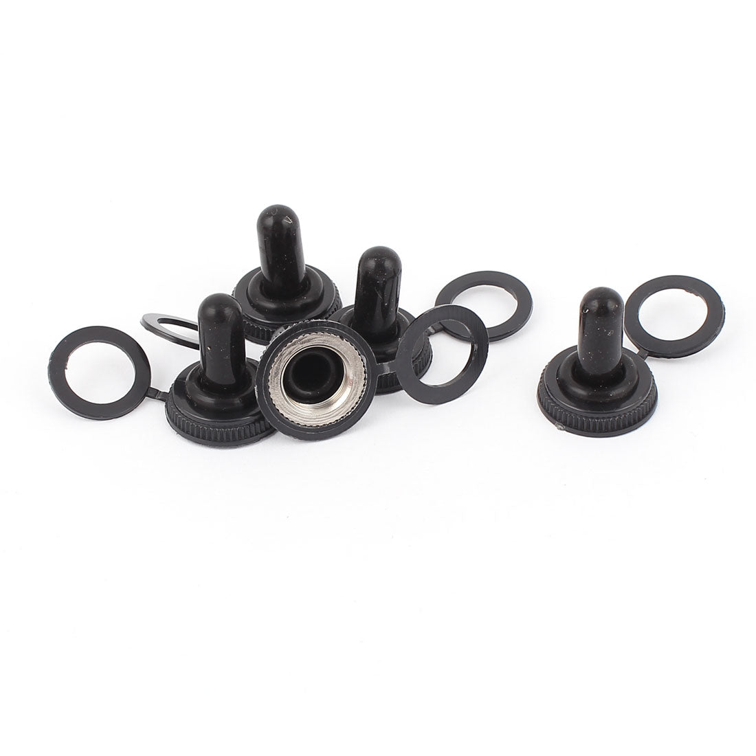 uxcell Uxcell 5Pcs 12mm Mini Toggle Switch Waterproof Rubber Cover Boot Cap Black