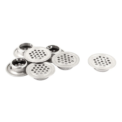 Harfington Uxcell 7 Pcs Stainless Steel Flat Round Shaped Mesh Hole Cabinet Air Vent Louver 19mm