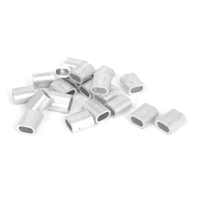 Harfington Uxcell 1/4" Wire Rope Aluminum Sleeves Clip Fittings Loop Sleeve Cable Crimps 20pcs