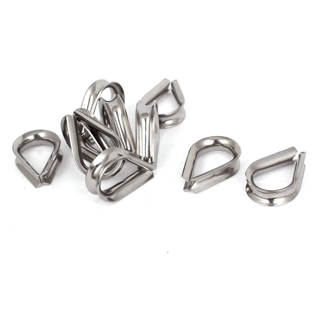 uxcell Uxcell Stainless Steel 6mm Standard Wire Rope Cable Thimbles Rigging Tool 10pcs