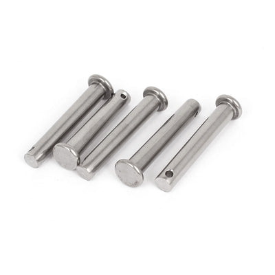 Harfington Uxcell M8 x 50mm Flat Head Stainless Steel Round Clevis Pins 5 Pcs