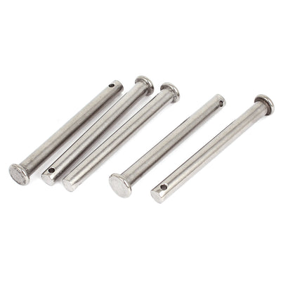 Harfington Uxcell M8 x 80mm Flat Head Stainless Steel Round Clevis Pins 5 Pieces