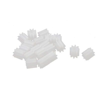 Harfington Uxcell 20Pcs 2mm Aperture Plastic DIY Model 8 Teeth Spur Gear 5mm x 5mm