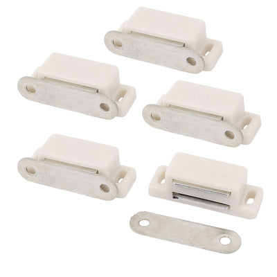 Harfington Uxcell Home Hardware Closet Cabinet Door Stopper Magnetic Catch Stop Self-Aligning Magnet Latch Lock White 5Pcs