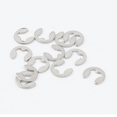 Harfington Uxcell 10pcs 304 Stainless Steel Fastener External Retaining Ring E-Clip Circlip 3mm