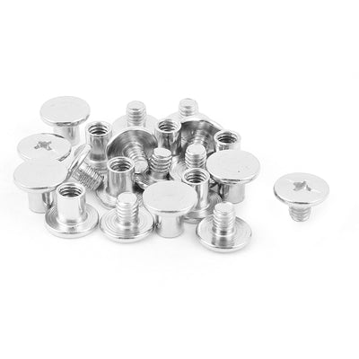 Harfington Uxcell 10pcs 5mmx6mm Nickel Plated Binding Chicago Screw Post for Album Scrapbook