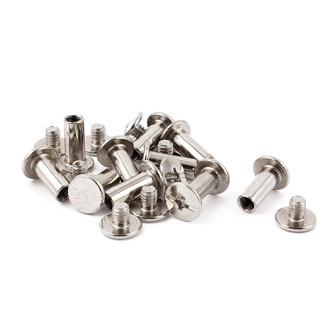 uxcell Uxcell 10pcs 5mmx12mm Nickel Plated Binding Chicago Screw Post for Album Scrapbook