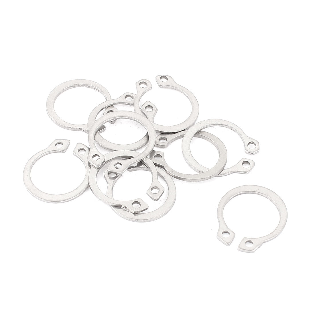 uxcell Uxcell 10pcs 304 Stainless Steel External Circlip Retaining Shaft Snap Rings 15 Models Inner Ring 13.7 mm