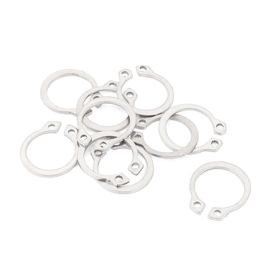 Harfington Uxcell 10pcs 304 Stainless Steel External Circlip Retaining Shaft Snap Rings 15 Models Inner Ring 13.7 mm