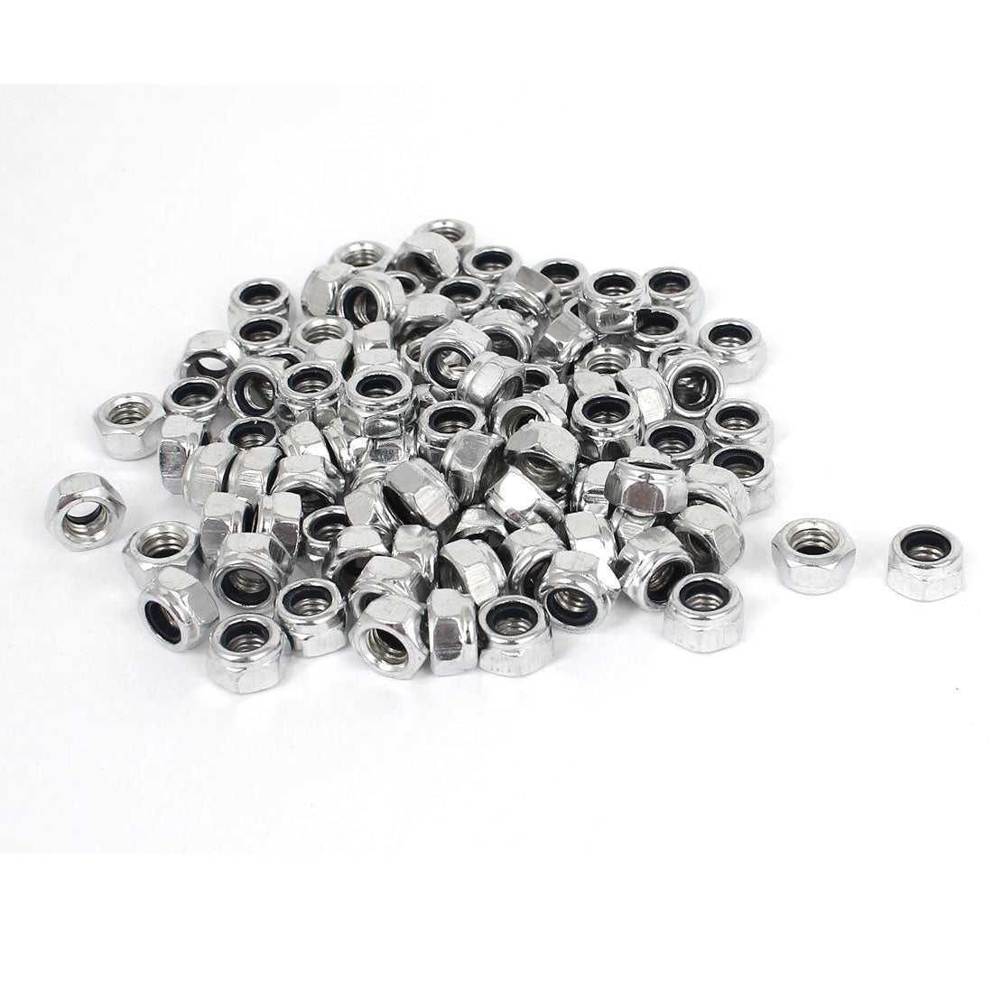 M6-1.0 Hex Flange Nylon Insert Lock Nuts, DIN 6926, Stainless Steel 18-8 (304), Bright Finish, Quantity 25 - View #5