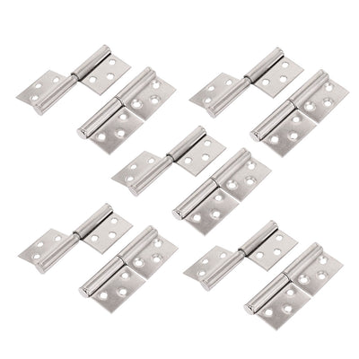 Harfington Uxcell 10 Pcs Stainless Steel Window Door Cabinet Flag Hinges Hardware 61mm 2.4" Length