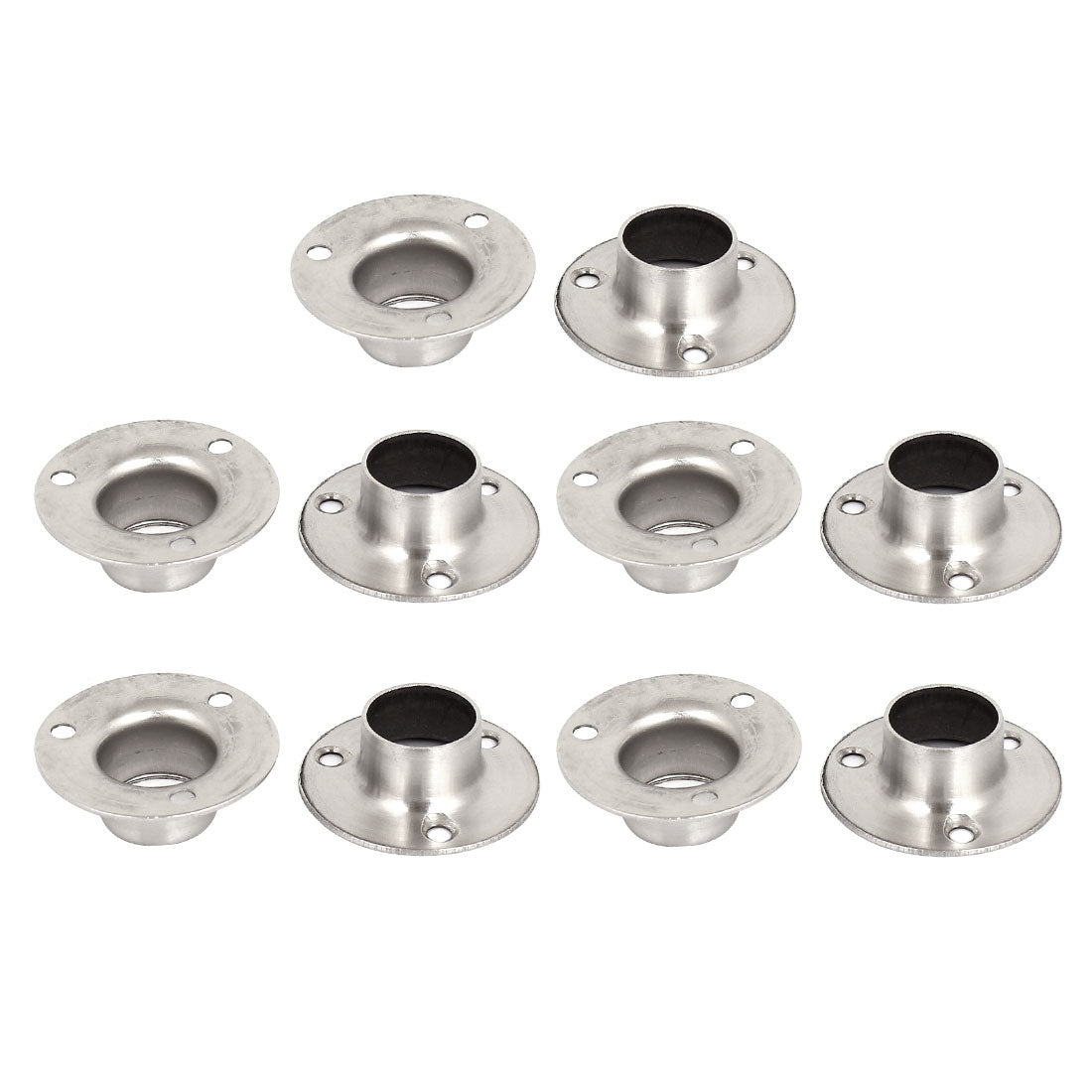 uxcell Uxcell 10pcs Wardrobe Hanging Rail Rod End Support Bracket Socket for 19mm Dia Tube