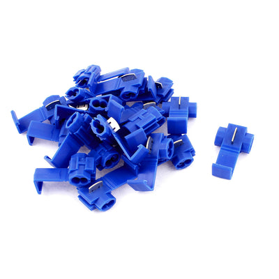 Harfington Uxcell 20 Pcs Blue Electrical Cable Connectors Quick Splice 18-14AWG Lock Wire Terminals Crimp