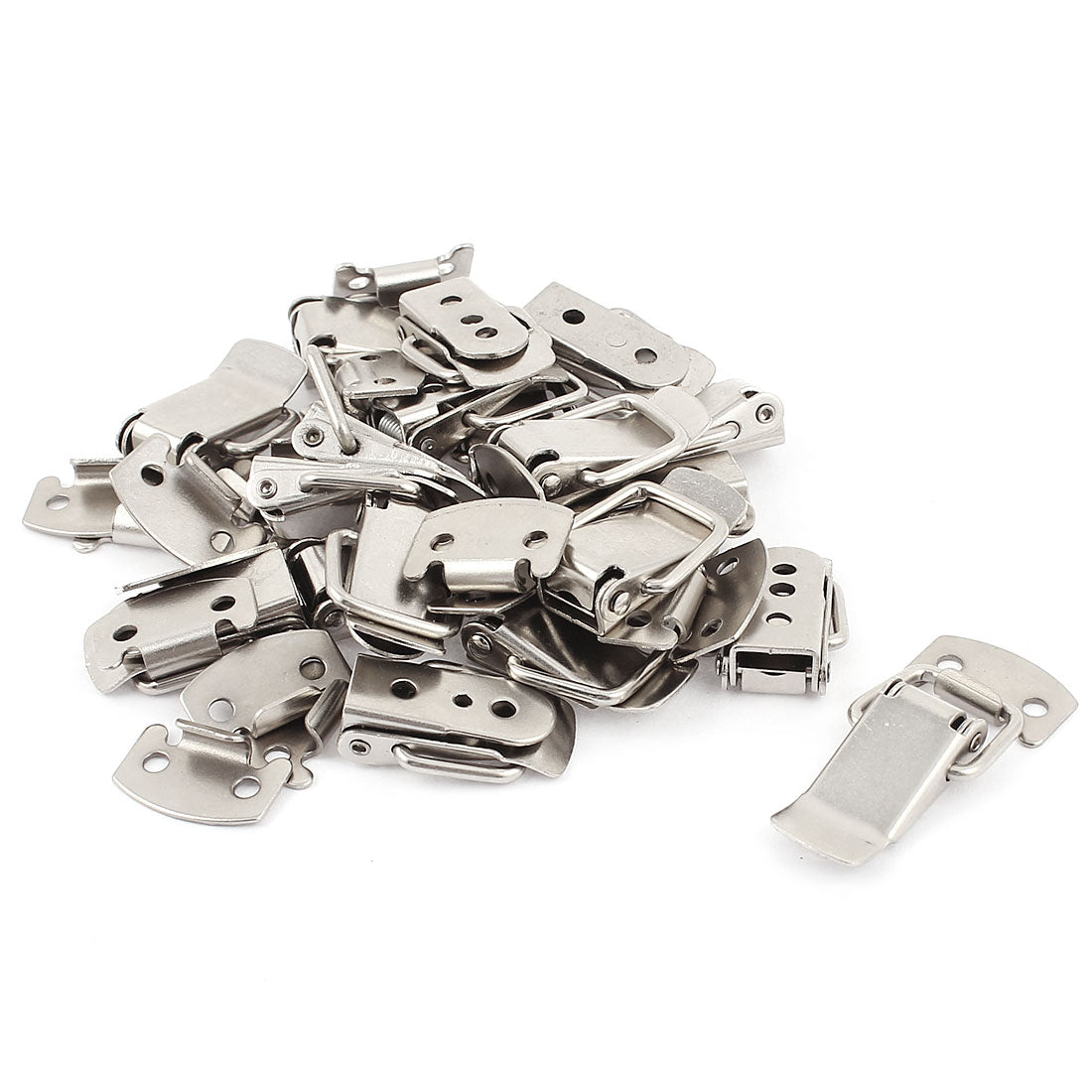 uxcell Uxcell 20 Pcs Silver Case Box Chest Spring Loaded Iron Tone Draw Lock Toggle Latch