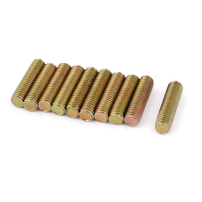 uxcell Uxcell 1.25mm Pitch M8 x 30mm Male Threaded Rod Bar Bronze Tone 10 Pcs