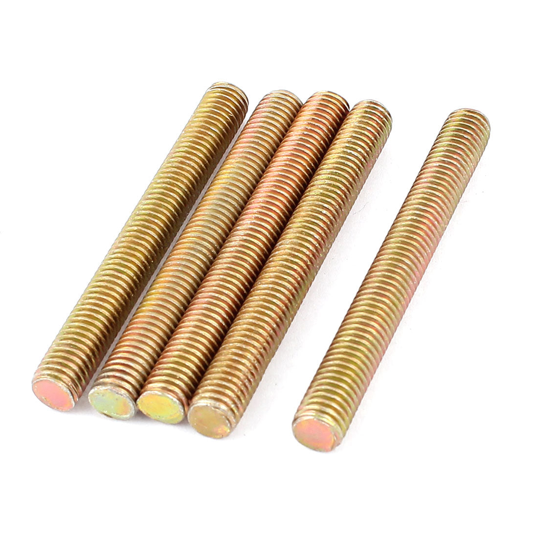 uxcell Uxcell 1.25mm Pitch M8 x 70mm Metal Male Threaded Rod Bar Bronze Tone 5 Pcs