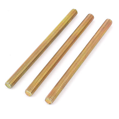 uxcell Uxcell 1.25mm Pitch M8 x 120mm Male Threaded Rod Bar Bronze Tone 3 Pcs
